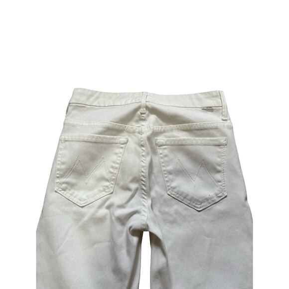 Mother High Waisted Looker Ankle Fray Jeans Glass Slipper White Lace Trim Sz 25 - Picture 9 of 10